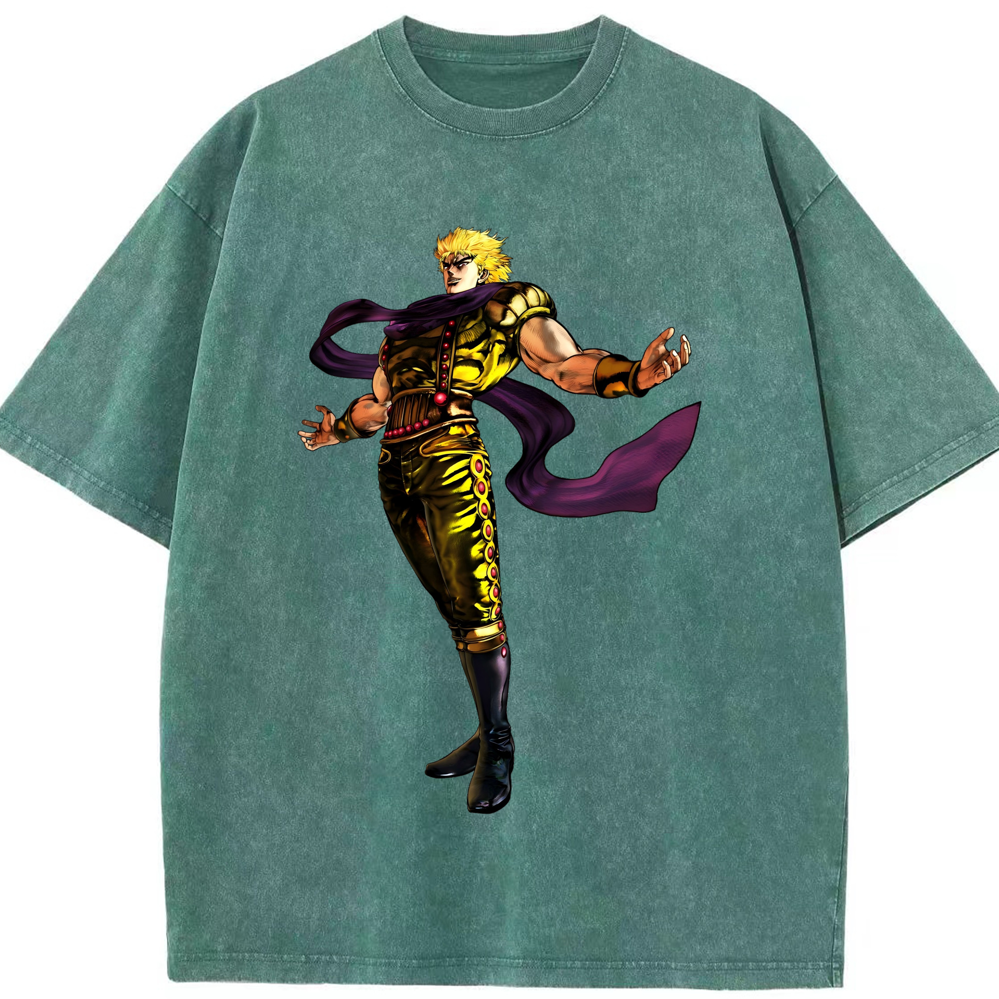 （画像用） ジョジョの奇妙な冒険 ディオ?ブランドー JoJo's Bizarre Adventure Dio Brando 綿100% ヴィンテージ風 半袖Tシャツ（フロントプリント）